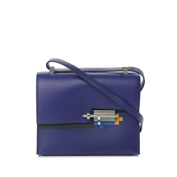 Hermes Verrou 21 Marquette Allegret bag blue encre epsom Palladium Small LTD NEW - Picture 1 of 16